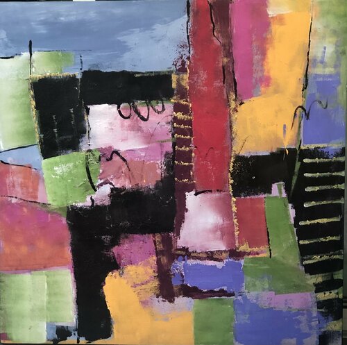 Rose dans le noir 2 di Marie Rouach, Pittura in vendita su Singulart