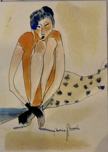 Accroupie demoiselle di Marie Rouach, Disegno in vendita su Singulart