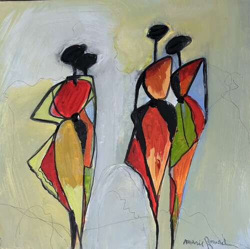 Personnages abstraits di Marie Rouach, Pittura in vendita su Singulart