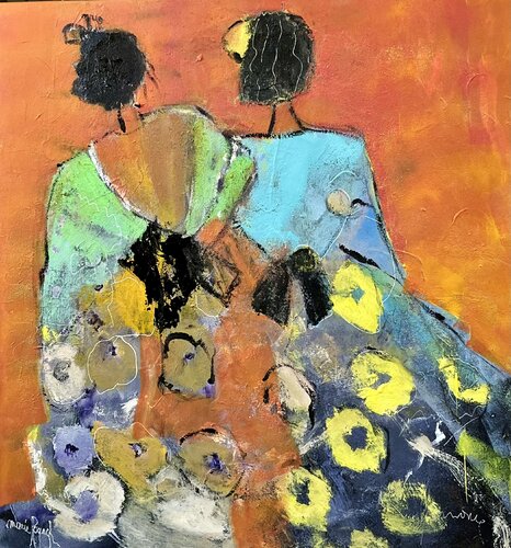 Robes à fleurs 2 di Marie Rouach, Pittura in vendita su Singulart