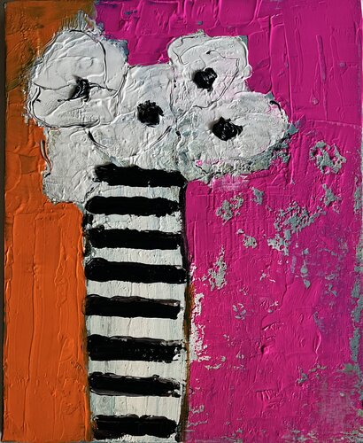 Fleurs et rayures 2 di Marie Rouach, Pittura in vendita su Singulart