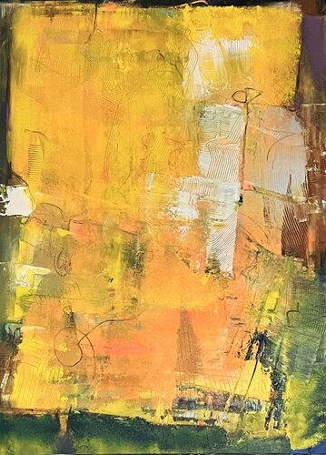 Yellow abstract von Marie Rouach, Malerei kaufen auf Singulart