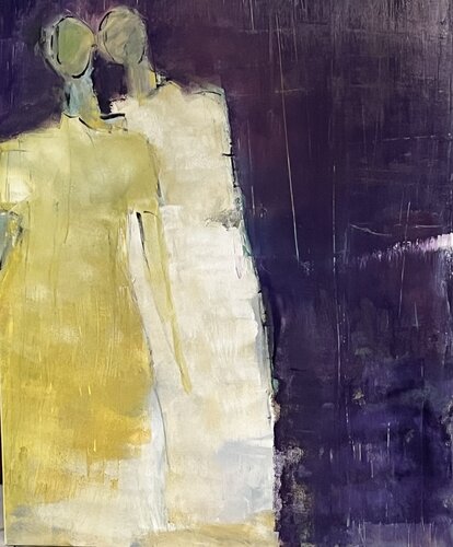 Deux personnages van Marie Rouach, Schilderij te koop op Singulart