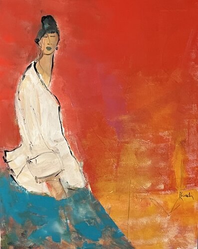 Dame Abstrait figuratif van Marie Rouach, Schilderij te koop op Singulart