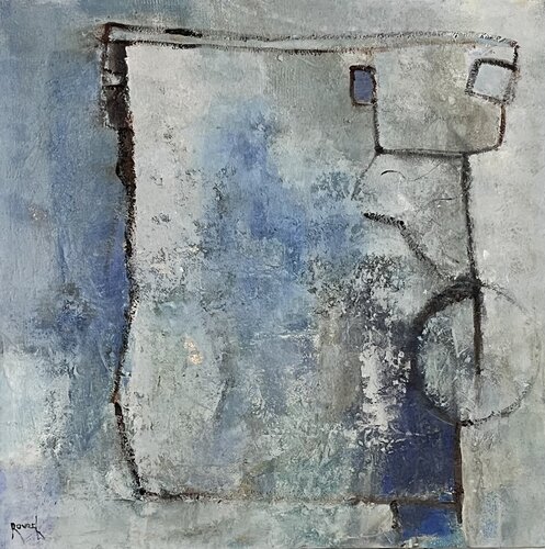 Blue abstract by Marie Rouach, Painting for Sale on Singulart