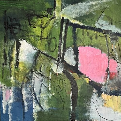 Abstrait vert revisité de Marie Rouach, Pintura a la venta en Singulart