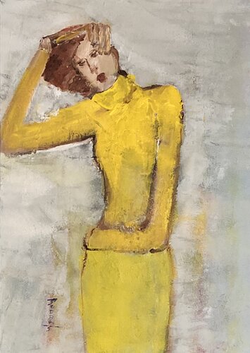 La robe jaune by Marie Rouach, Painting for Sale on Singulart