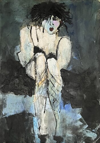 Nocturne for a woman by Marie Rouach, Painting for Sale on Singulart