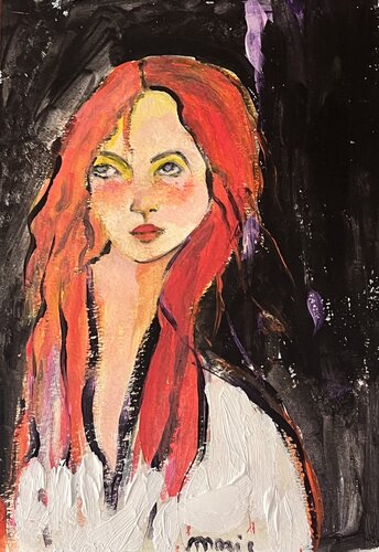 Portrait sur papier cartonné 4 by Marie Rouach, Painting for Sale on Singulart
