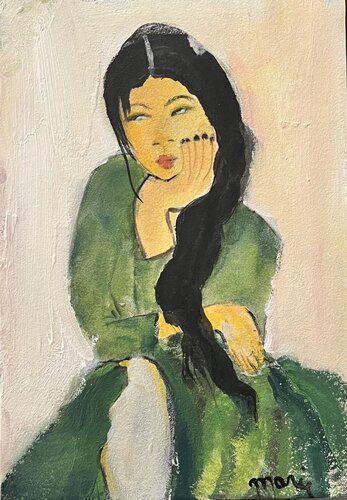 Portrait sur papier cartonné 5 by Marie Rouach, Painting for Sale on Singulart