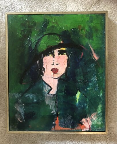 Dame en vert di Marie Rouach, Pittura in vendita su Singulart