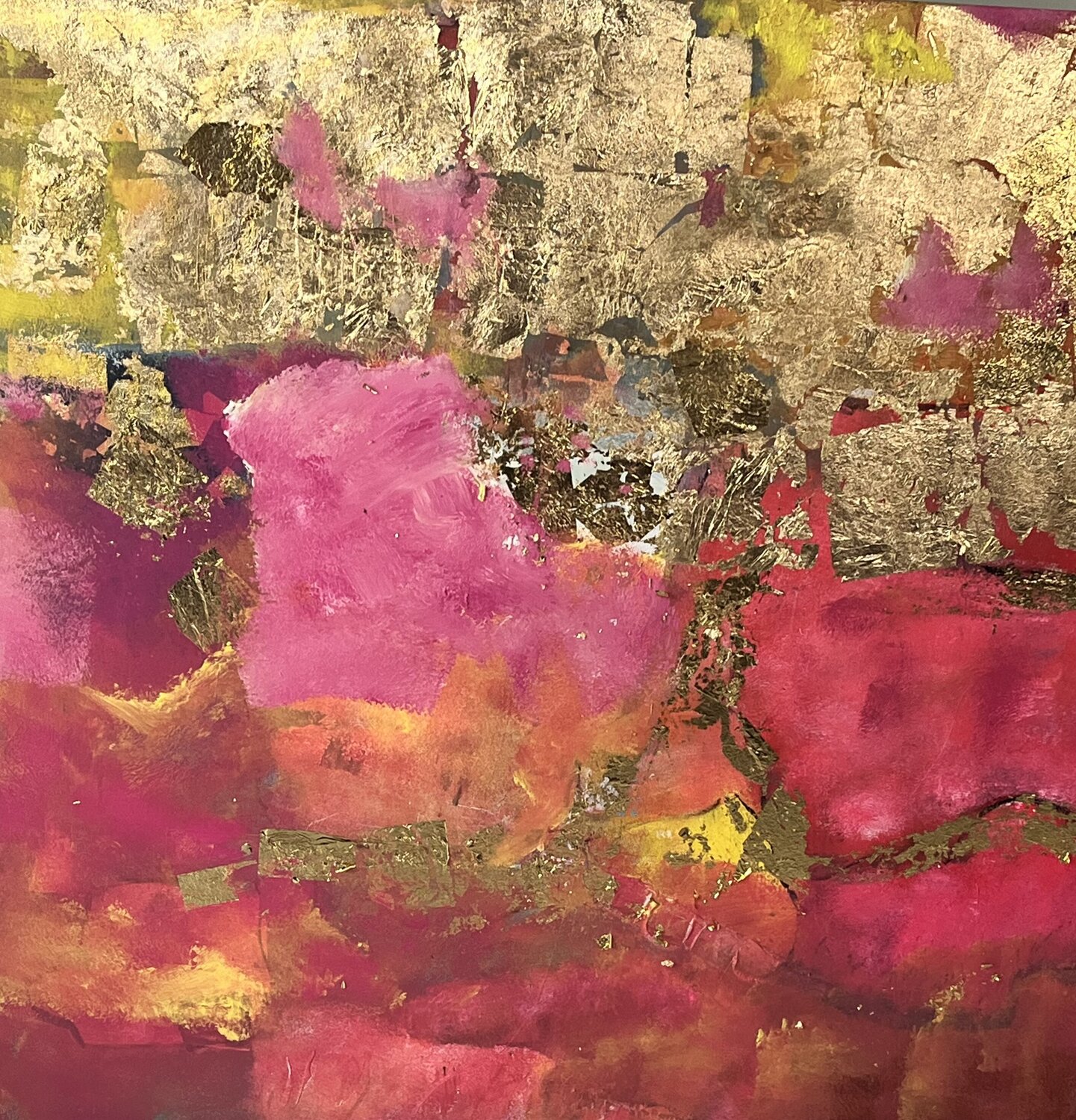 Pink and gold abstract Marie Rouach