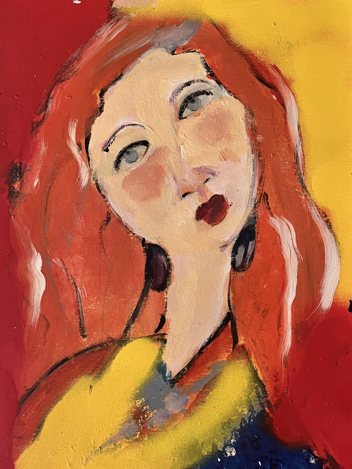 Portrait sur papier cartonné 2 Marie Rouach Werk auf Papier zu verkaufen