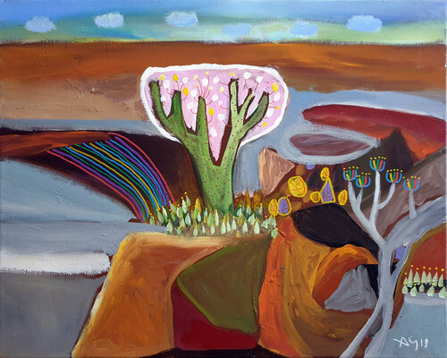Paysage avec un arbre by Philippe Abril, Painting for Sale on Singulart