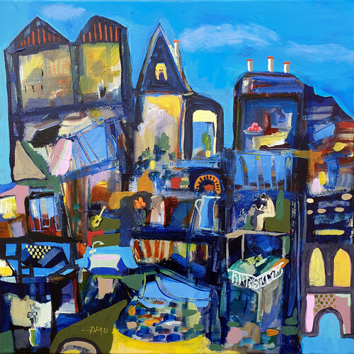 Villa Village von Philippe Abril, Malerei kaufen auf Singulart