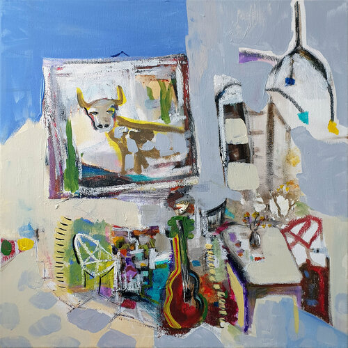 Intérieur au tableau d'une vache Philippe Abril
