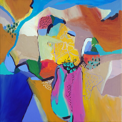 Montagnes bleues di Philippe Abril, Pittura in vendita su Singulart