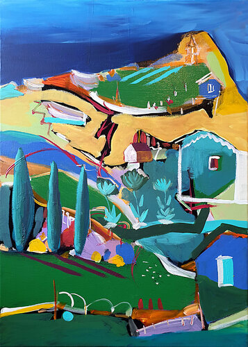 La mer, puis les montagnes di Philippe Abril, Pittura in vendita su Singulart