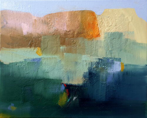 Falaise et brume di Philippe Abril, Pittura in vendita su Singulart