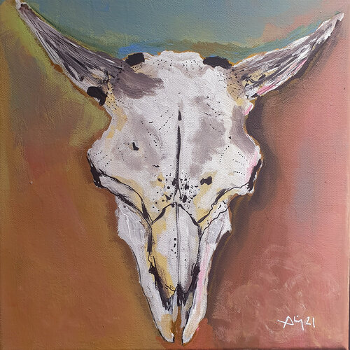 Buffalo skull di Philippe Abril, Pittura in vendita su Singulart