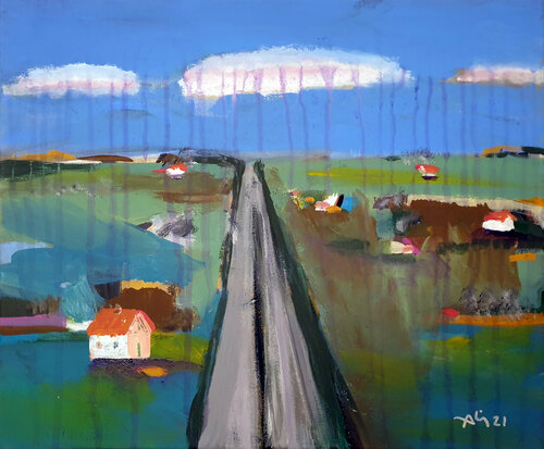 La Grand-Route di Philippe Abril, Pittura in vendita su Singulart