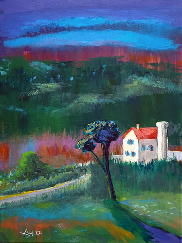 Au bout du chemin par Philippe Abril, Peinture en vente sur Singulart