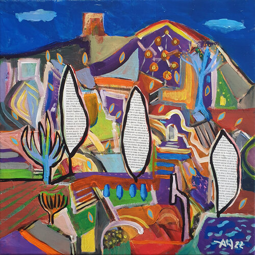 Trois arbres à palabres di Philippe Abril, Pittura in vendita su Singulart
