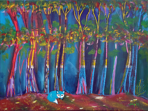 Renard bleu di Philippe Abril, Pittura in vendita su Singulart