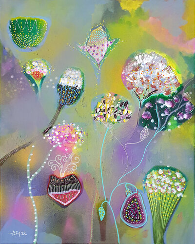 Printemps imaginaire di Philippe Abril, Pittura in vendita su Singulart