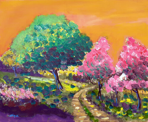 Chemin creux di Philippe Abril, Pittura in vendita su Singulart