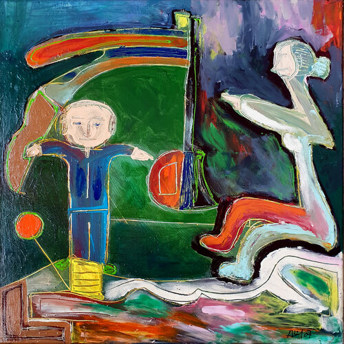 Kinder Garden di Philippe Abril, Pittura in vendita su Singulart