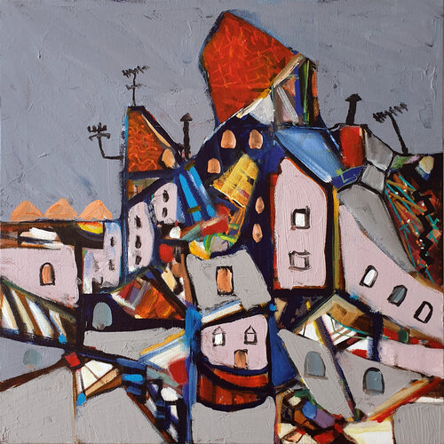 Le temps des villes di Philippe Abril, Pittura in vendita su Singulart