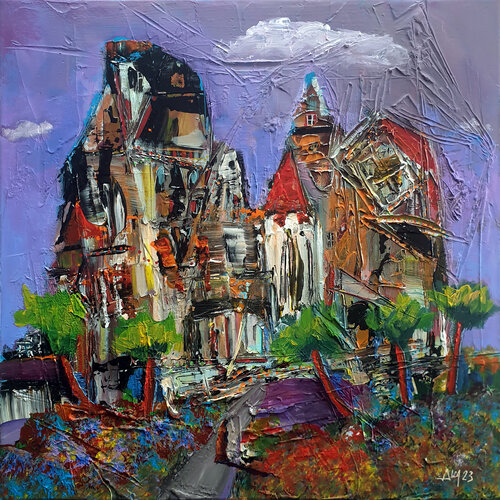Ville monde di Philippe Abril, Pittura in vendita su Singulart