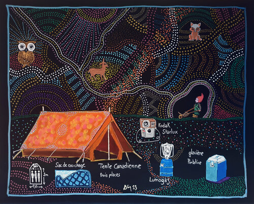 Petit campeur par Philippe Abril, Peinture en vente sur Singulart