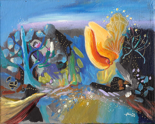 Fleurs préhistoriques van Philippe Abril, Schilderij te koop op Singulart