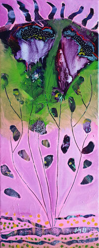 Fleurs jumelles di Philippe Abril, Pittura in vendita su Singulart