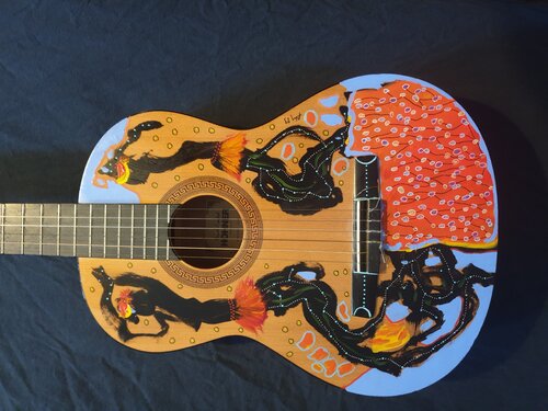 Guitare peinte Philippe Abril