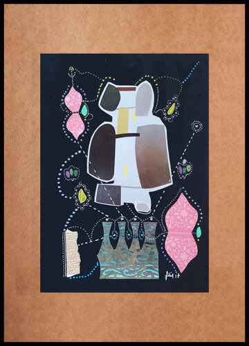 Collages sur Canson noir IV by Philippe Abril, Work on Paper for Sale on Singulart