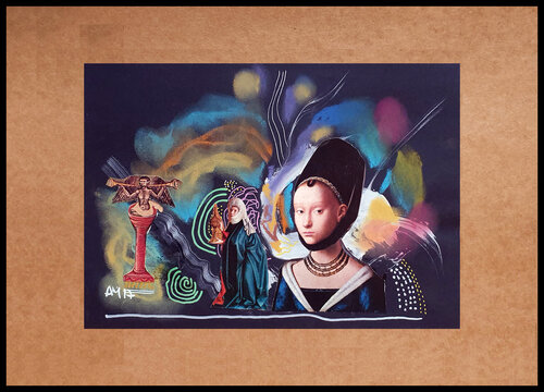 Collages sur Canson noir X Philippe Abril