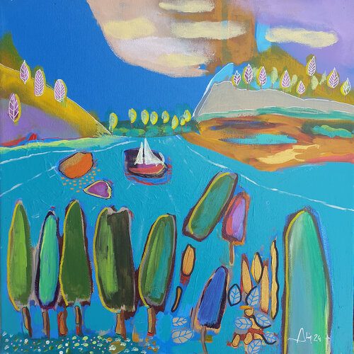 Base de loisir par Philippe Abril, Peinture en vente sur Singulart