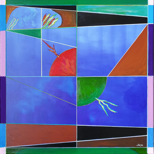 Cerf-volant abstrait di Philippe Abril, Pittura in vendita su Singulart