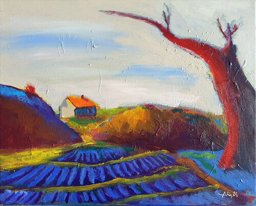 Lavandes by Philippe Abril, Painting for Sale on Singulart