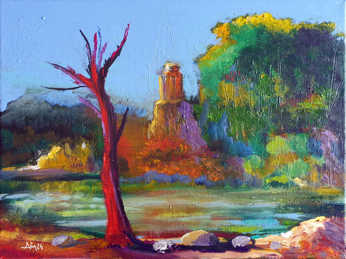 Les ruines by Philippe Abril, Painting for Sale on Singulart