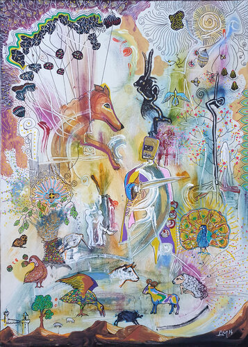 Chroniques médiévales van Philippe Abril, Schilderij te koop op Singulart