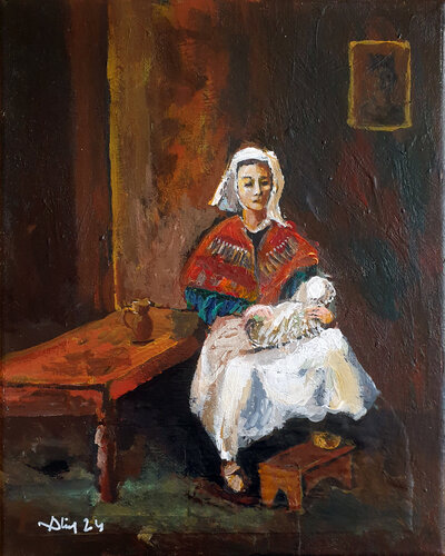 Nourrice bretonne di Philippe Abril, Pittura in vendita su Singulart