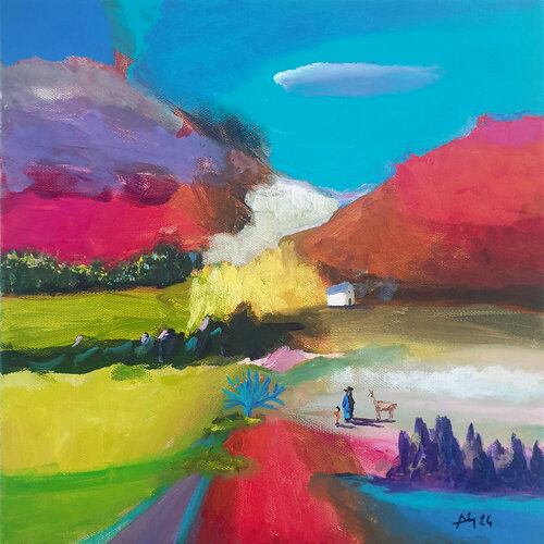 Inca roads di Philippe Abril, Pittura in vendita su Singulart