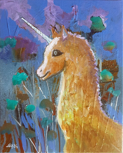 Jeunesse de licorne van Philippe Abril, Schilderij te koop op Singulart