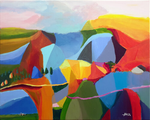 La route des crêtes di Philippe Abril, Pittura in vendita su Singulart