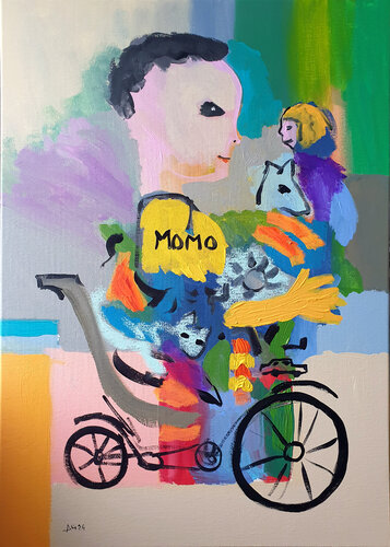 Momo et ses jouets di Philippe Abril, Pittura in vendita su Singulart