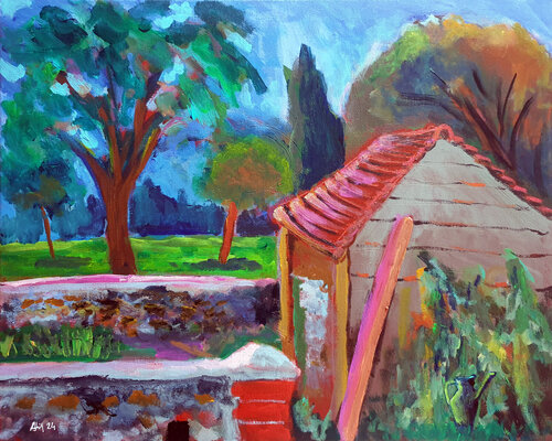 Modeste jardin (d'après Vanessa Bell) van Philippe Abril, Schilderij te koop op Singulart